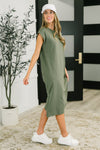 Sweet Like That Casual Dress in Light Olive - Maple Row Boutique