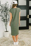 Sweet Like That Casual Dress in Light Olive - Maple Row Boutique