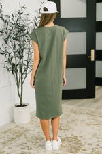 Sweet Like That Casual Dress in Light Olive - Maple Row Boutique