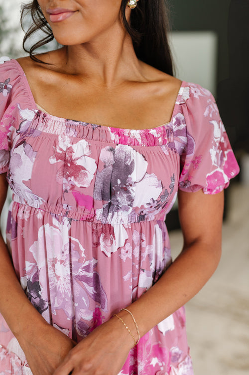 Sweetheart Club Square Neck Floral Dress - Maple Row Boutique
