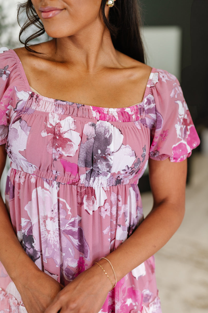 Sweetheart Club Square Neck Floral Dress - Maple Row Boutique