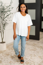 Take It Easy Slouchy Tee in Ivory - Maple Row Boutique