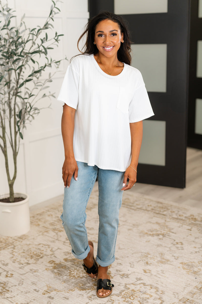 Take It Easy Slouchy Tee in Ivory - Maple Row Boutique