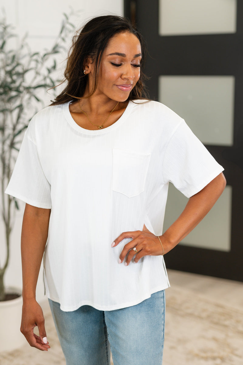 Take It Easy Slouchy Tee in Ivory - Maple Row Boutique