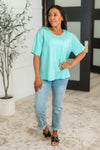 Take It Easy Slouchy Tee in Mint - Maple Row Boutique