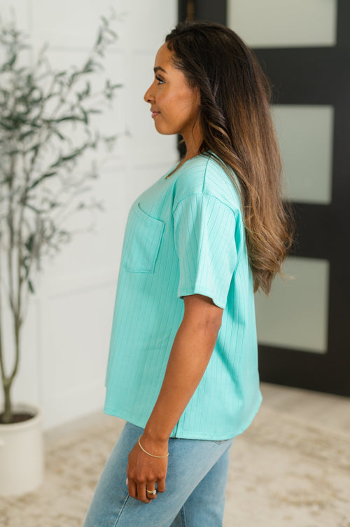 Take It Easy Slouchy Tee in Mint - Maple Row Boutique