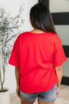 Take It Easy Slouchy Tee in Red - Maple Row Boutique
