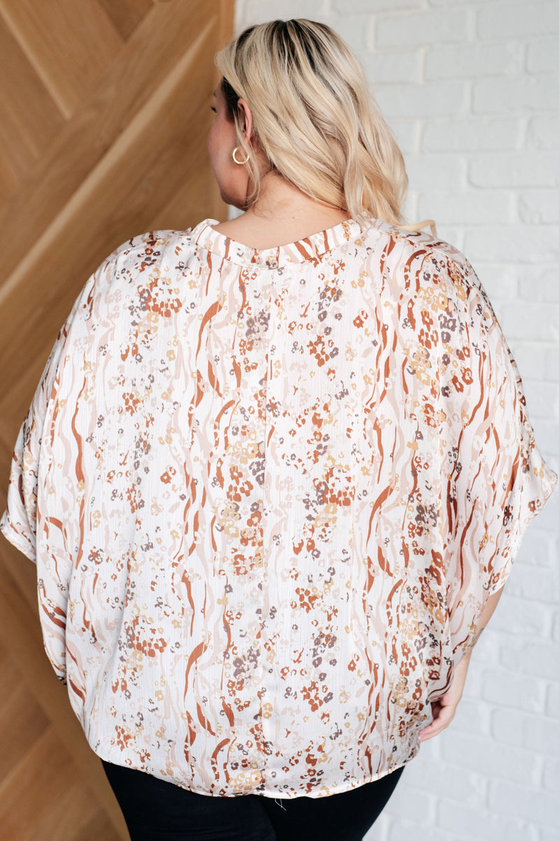 Take a Chance Mixed Print Top - Maple Row Boutique 