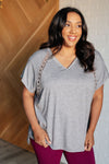Take it Easy Eyelet Trim Top - Maple Row Boutique 