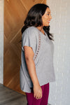 Take it Easy Eyelet Trim Top - Maple Row Boutique 