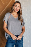 Take it Easy Eyelet Trim Top - Maple Row Boutique 