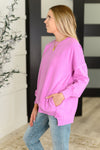 Talk Cozy to Me Stepped Hem Pullover in Bright Mauve - Maple Row Boutique