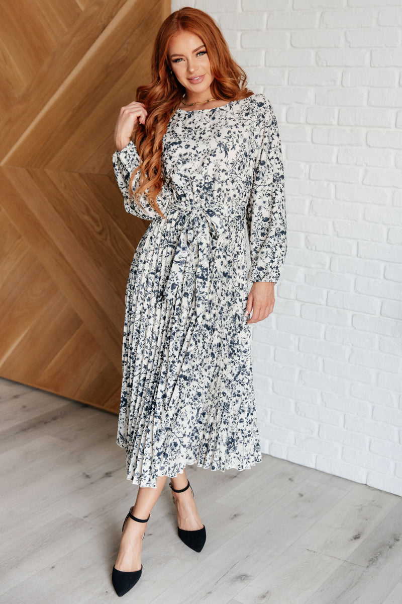 Tea Time Pleated Dress - Maple Row Boutique 