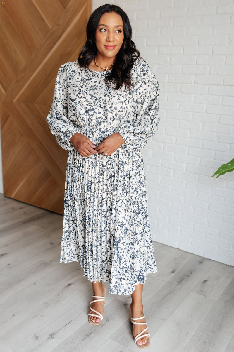 Tea Time Pleated Dress - Maple Row Boutique 