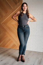 Tessa High Rise Control Top Step Hem Skinny Jeans - Maple Row Boutique