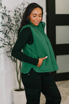 That's What I'm Talkin' About Puffer Vest in Hunter Green - Maple Row Boutique