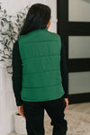 That's What I'm Talkin' About Puffer Vest in Hunter Green - Maple Row Boutique