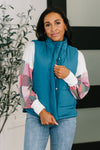 That's What I'm Talkin' About Puffer Vest in Teal - Maple Row Boutique