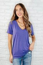 The Every Outfit Basic V-Neck Top in Marlin - Maple Row Boutique