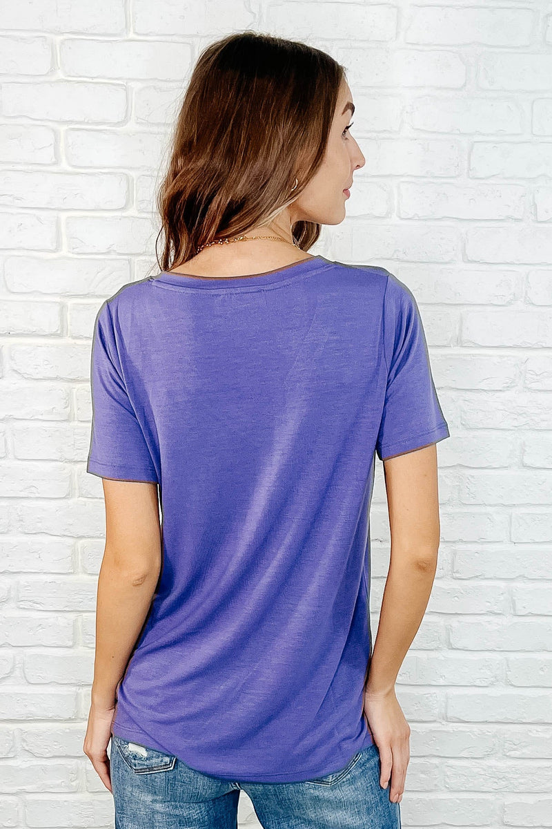 The Every Outfit Basic V-Neck Top in Marlin - Maple Row Boutique