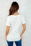 The Every Outfit Basic V-Neck Top in Off White - Maple Row Boutique