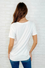 The Every Outfit Basic V-Neck Top in Off White - Maple Row Boutique
