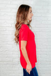 The Every Outfit Basic V-Neck Top in Ruby - Maple Row Boutique