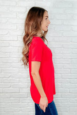 The Every Outfit Basic V-Neck Top in Ruby - Maple Row Boutique