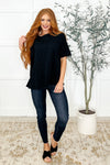 The Layback Relaxed Basic Tee in Black - Maple Row Boutique