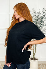 The Layback Relaxed Basic Tee in Black - Maple Row Boutique