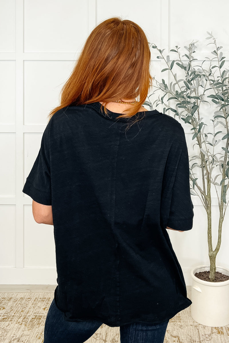 The Layback Relaxed Basic Tee in Black - Maple Row Boutique