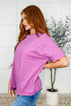 The Layback Relaxed Basic Tee in Hot Magenta - Maple Row Boutique