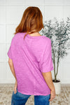 The Layback Relaxed Basic Tee in Hot Magenta - Maple Row Boutique