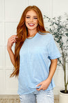 The Layback Relaxed Basic Tee in Light Blue - Maple Row Boutique