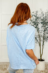 The Layback Relaxed Basic Tee in Light Blue - Maple Row Boutique