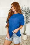 The Layback Relaxed Basic Tee in Royal Blue - Maple Row Boutique