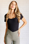 They're Not Like Us Square Neck Bodysuit in Black - Maple Row Boutique 