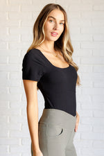 They're Not Like Us Square Neck Bodysuit in Black - Maple Row Boutique 