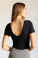 They're Not Like Us Square Neck Bodysuit in Black - Maple Row Boutique 