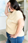 This Little Life Mock Neck Short Sleeve Sweater in Oatmeal - Maple Row Boutique 