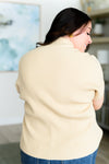 This Little Life Mock Neck Short Sleeve Sweater in Oatmeal - Maple Row Boutique 