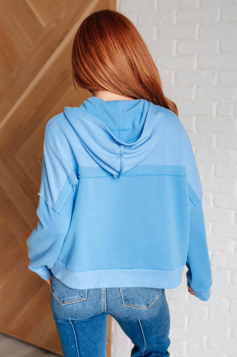Throwback Heartthrob Hoodie in Sky - Maple Row Boutique 