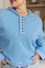 Throwback Heartthrob Hoodie in Sky - Maple Row Boutique 