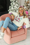 Tis the Season Sequin Cream Sweater - Maple Row Boutique