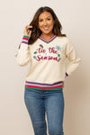 Tis the Season Sequin Cream Sweater - Maple Row Boutique