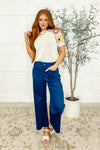 Little Strolls Straight Leg Trousers in Royal Blue - Maple Row Boutique