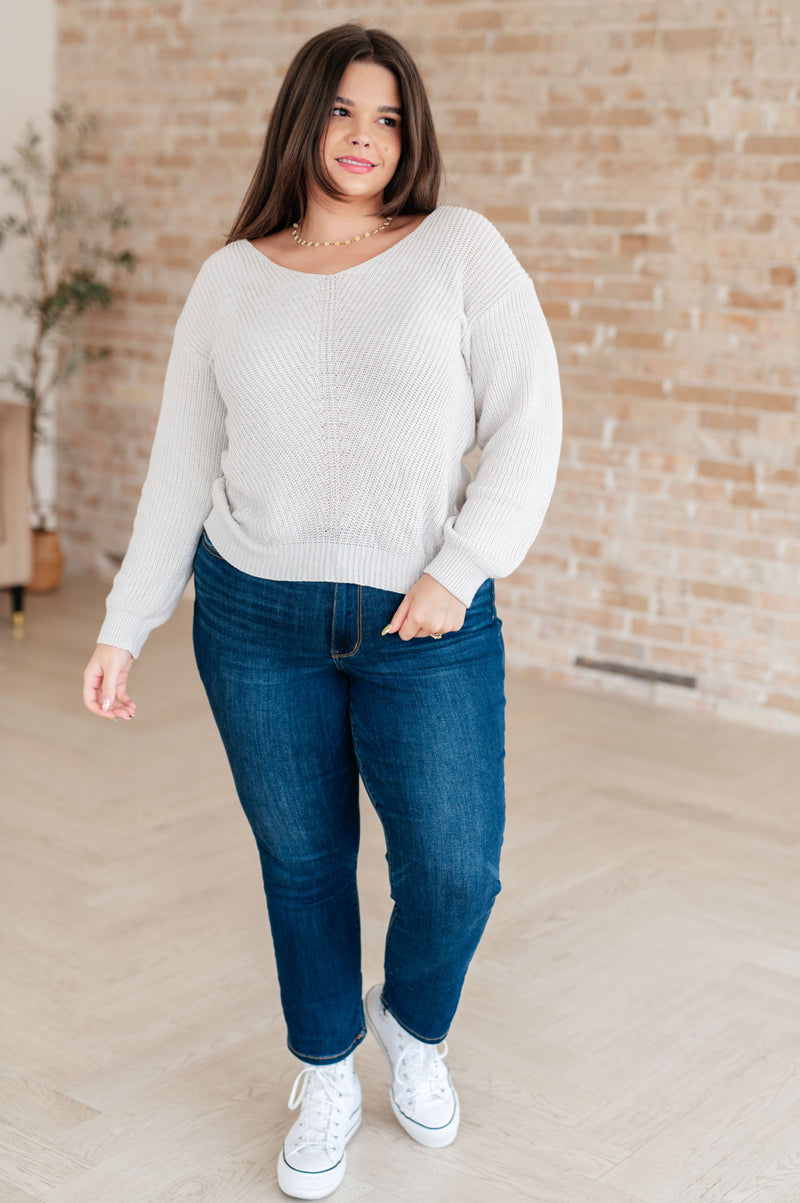 Told You So Ribbed Knit V Neck Sweater - Maple Row Boutique 