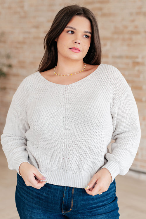 Told You So Ribbed Knit V Neck Sweater - Maple Row Boutique 