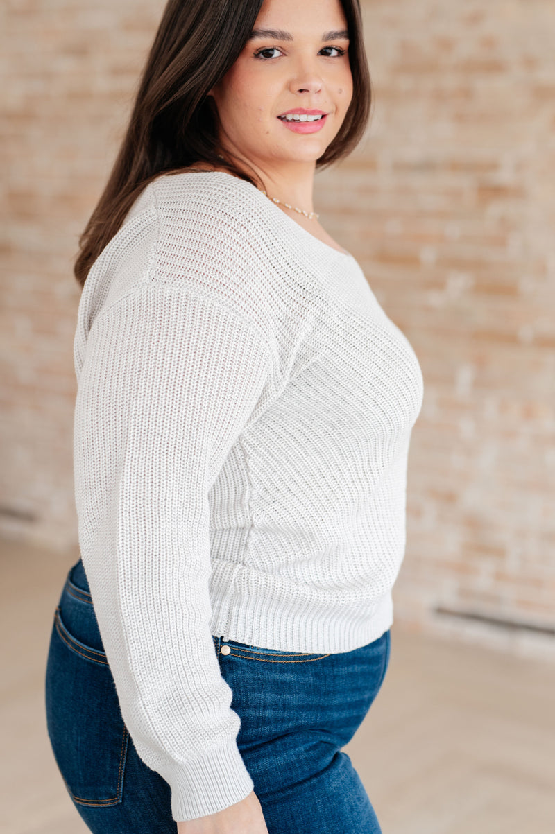 Told You So Ribbed Knit V Neck Sweater - Maple Row Boutique 