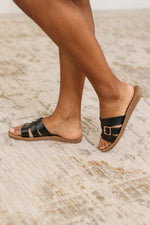 Torvi Black Slip on Sandals - Maple Row Boutique